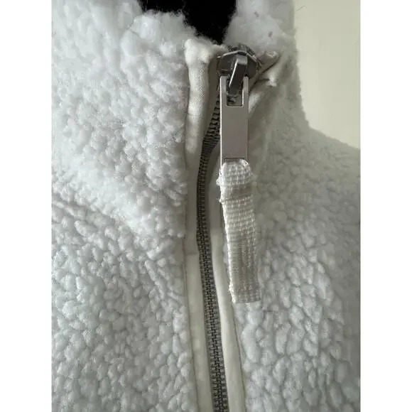 GAP Sherpa Fleece Full Zip Jacket White XS Spring Jacket Oversized Fit - Picture 2 of 8